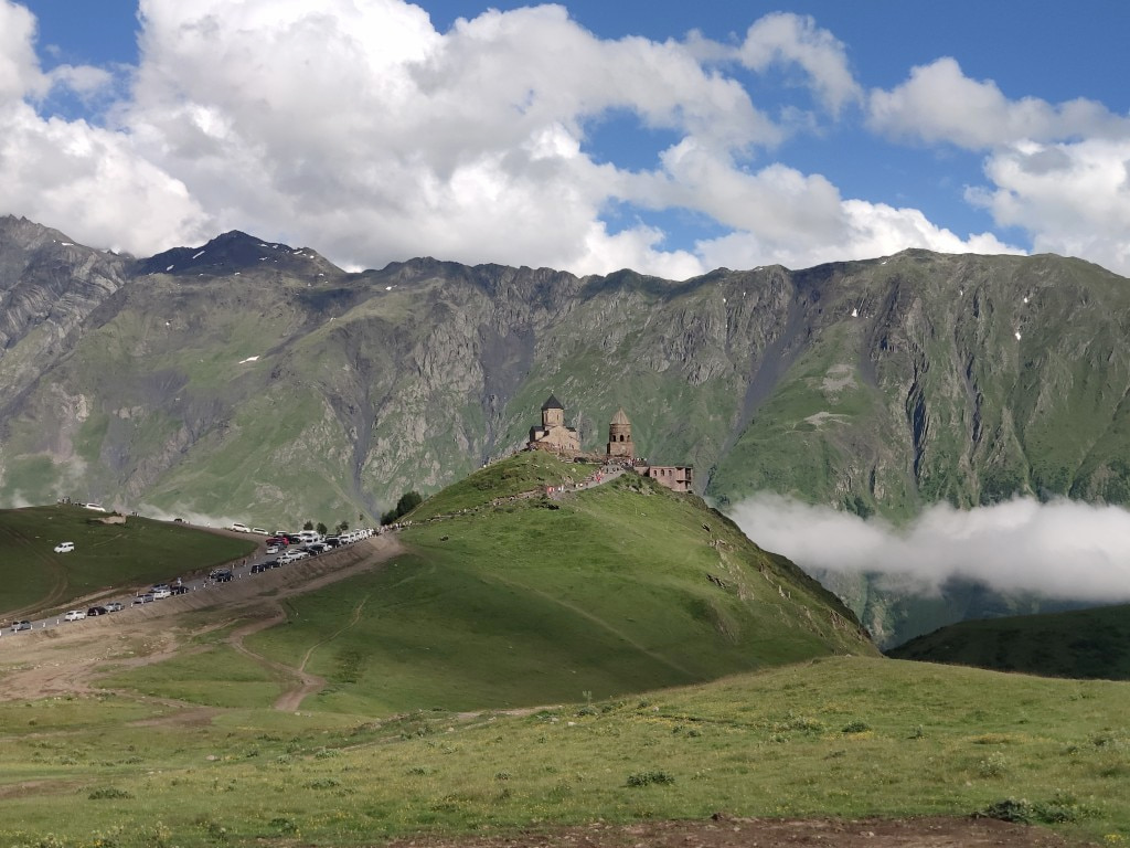 Gergeti Trinity Church beneath Mount Kazbegi